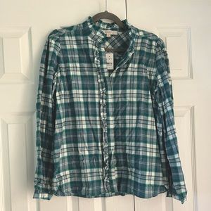Ruffle Plaid Shirt
